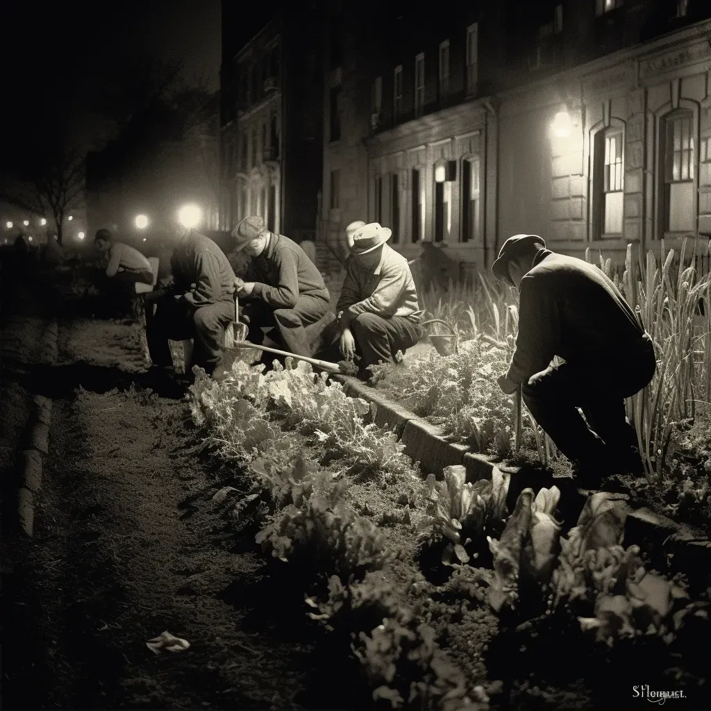 Guerrilla gardening operation at night in urban space - Image 2