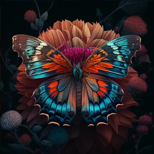 Image of a butterfly on a colorful flower - Image 4