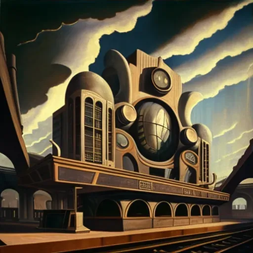 Vintage Railway Station with Futuristic Twist