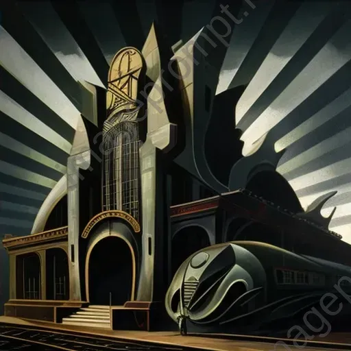 Image of a vintage railway station with futuristic twist - Image 4