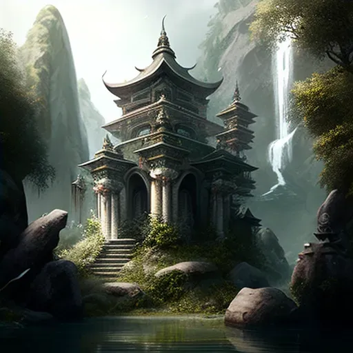 Serene mountain temple sanctuary - Image 4