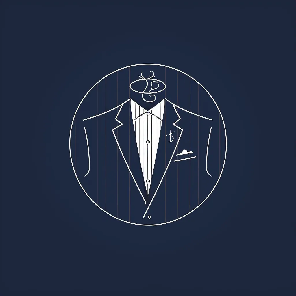 Sophisticated suit logo for bespoke tailoring house in navy and white - Image 3