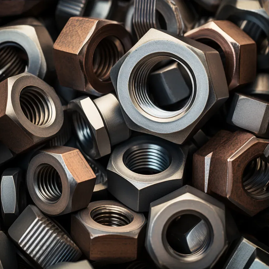 Metal Nuts and Bolts Geometric Patterns