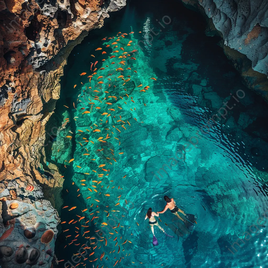 Couple snorkeling in clear waters - Image 1