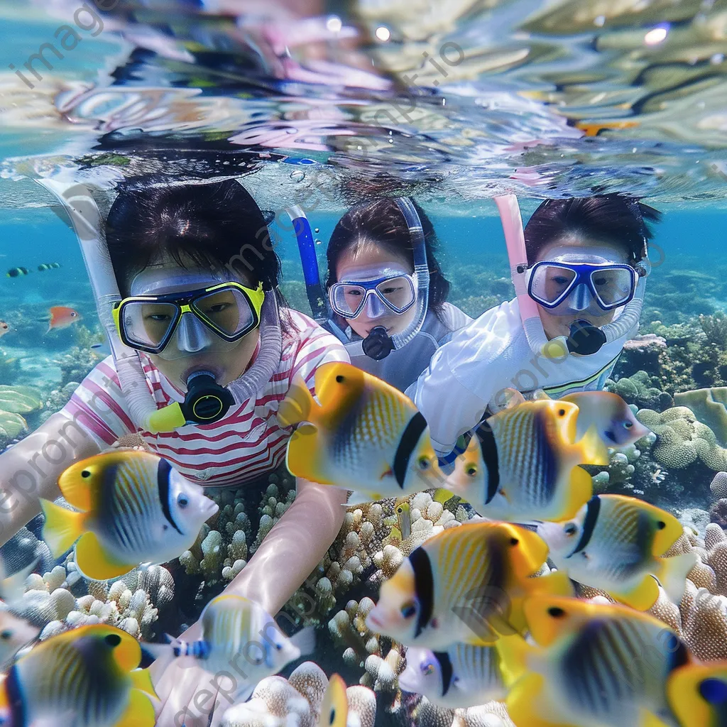 Couple snorkeling in clear waters - Image 3