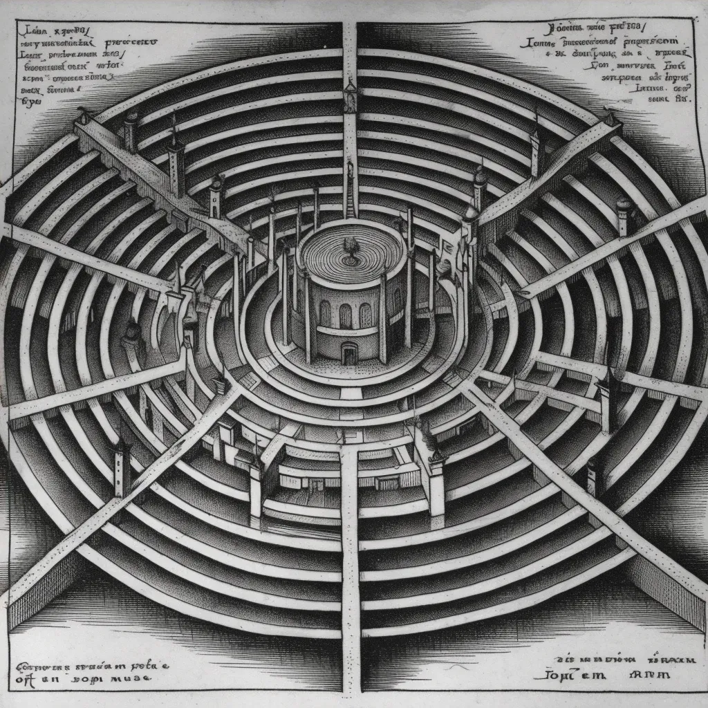 Candlelit labyrinth with illuminated mystical symbol - Image 4