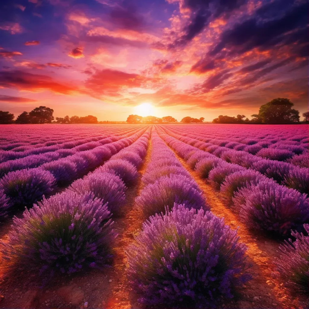 Sunset lavender field - Image 1