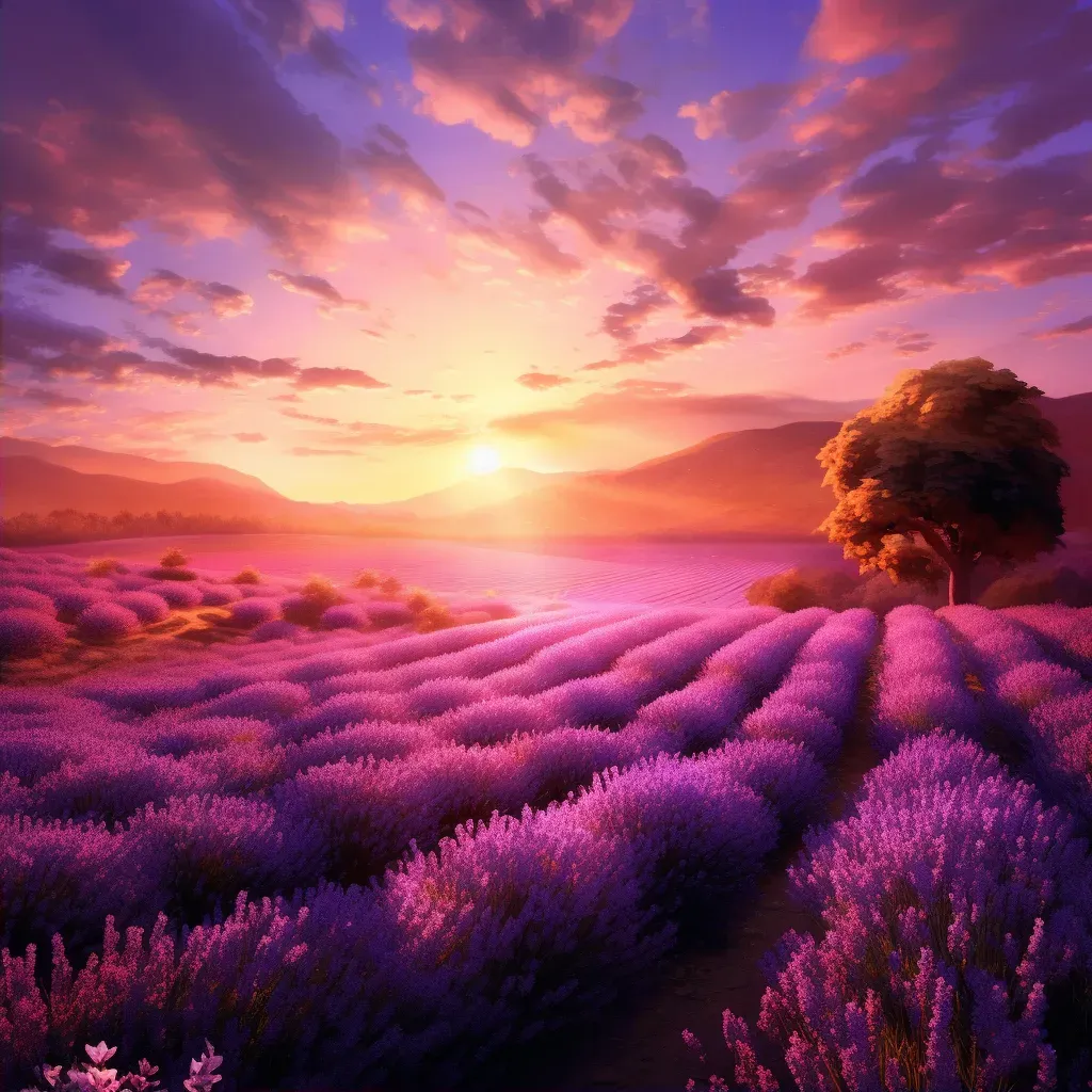 Sunset lavender field - Image 2