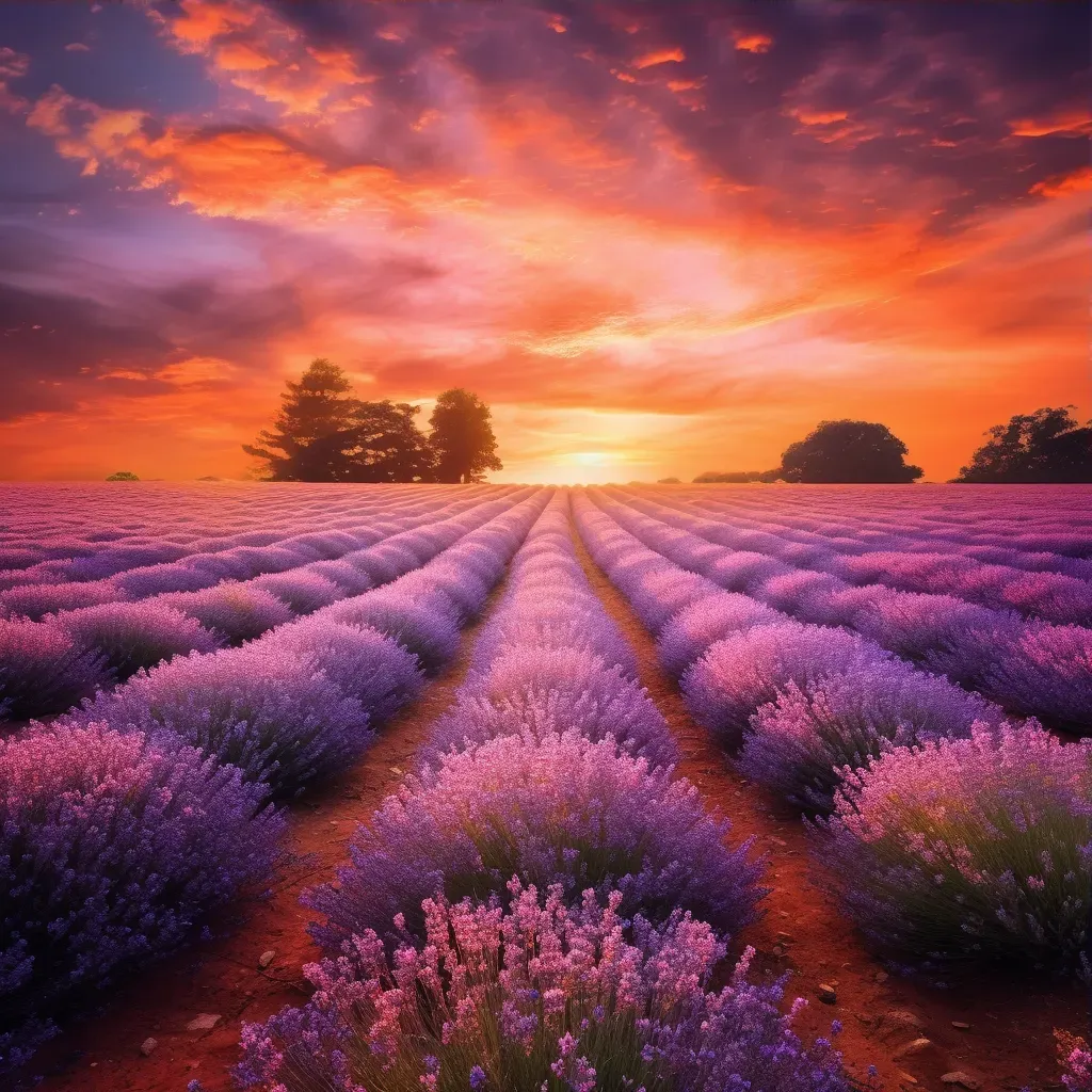 Sunset lavender field - Image 3