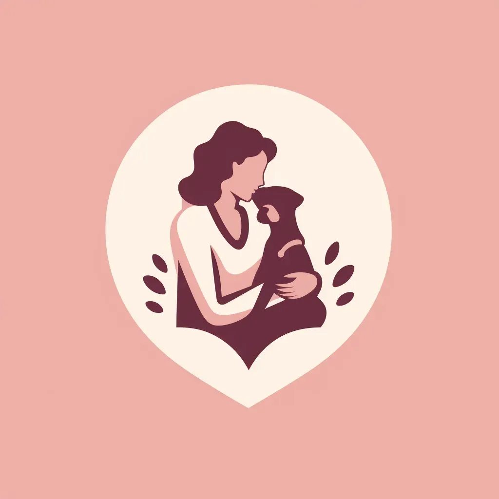 Minimalist logo with an outline of a person hugging a dog, creating a heart shape. - Image 3