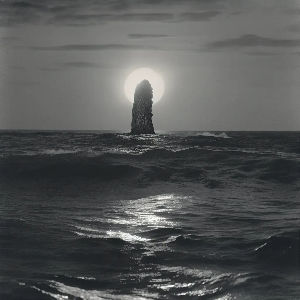 Gigantic sea monster emerging under moonlight - Image 1