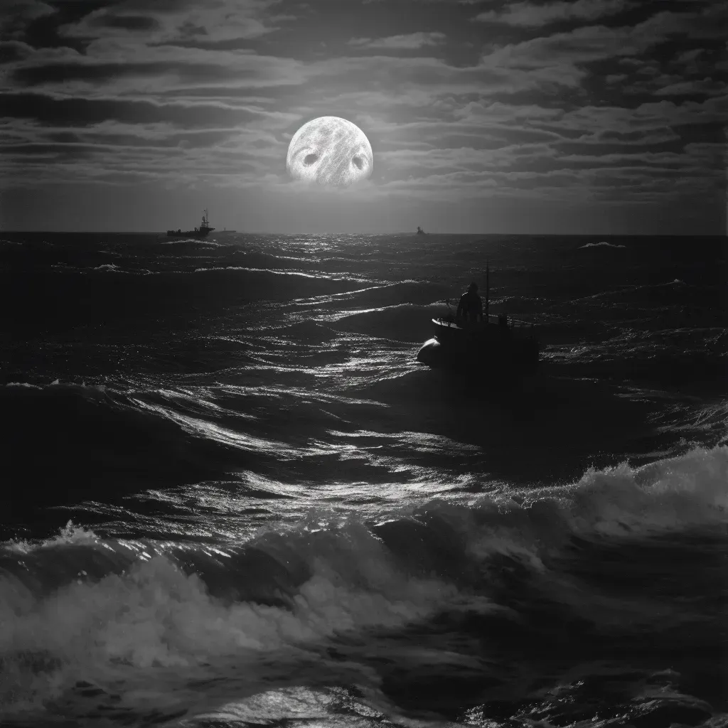 Gigantic sea monster emerging under moonlight - Image 3