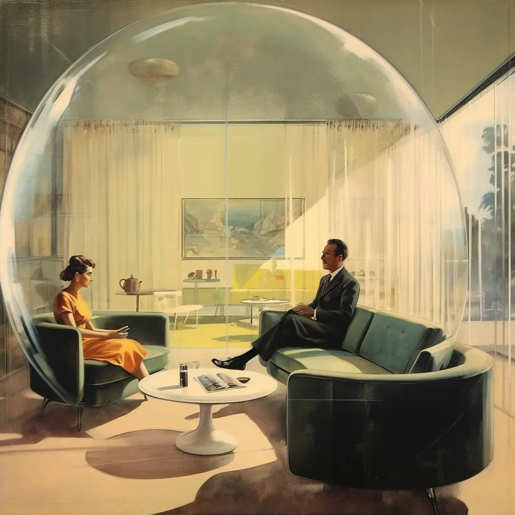 Image of a 1950s style living room with futuristic elements - Image 2