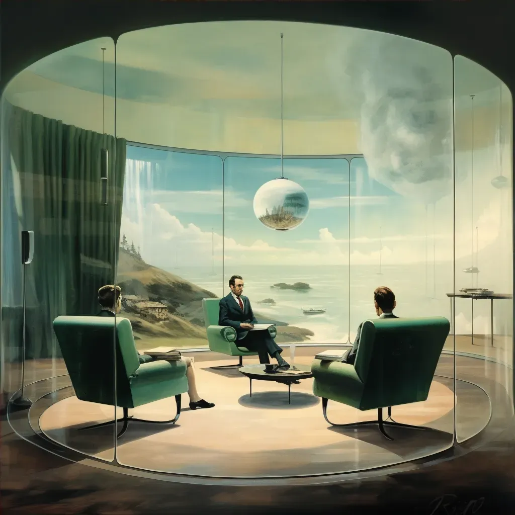 Image of a 1950s style living room with futuristic elements - Image 4