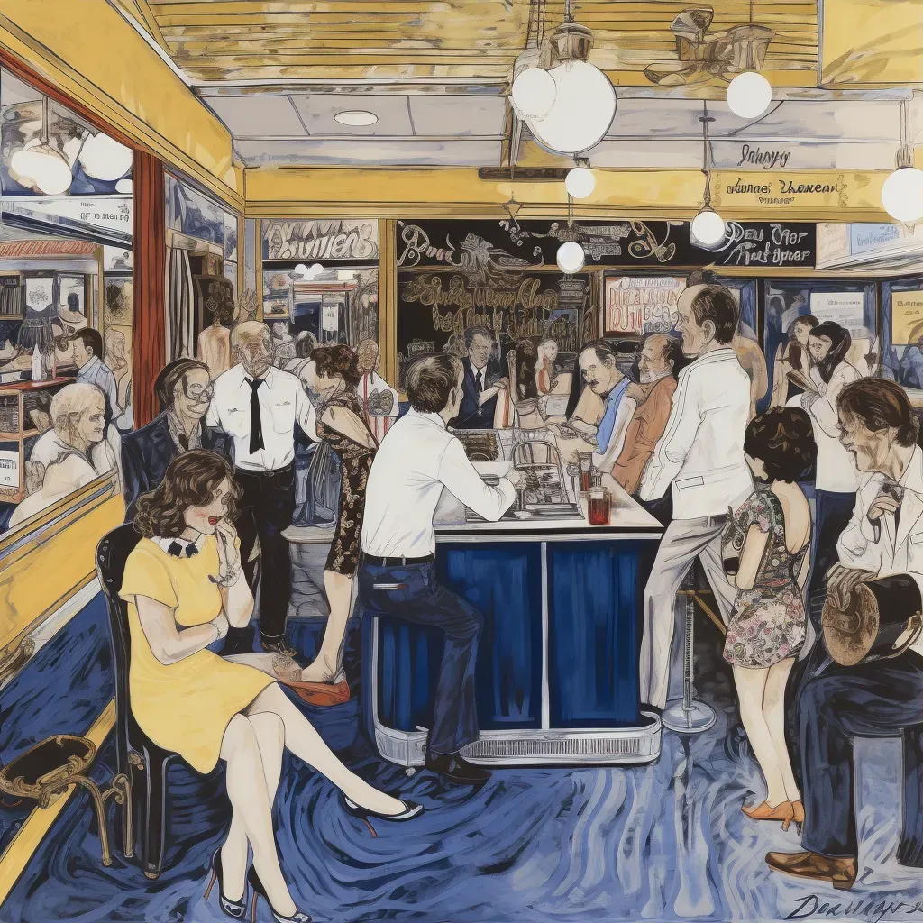 Vintage diner scene with jukebox and dancing - Image 3