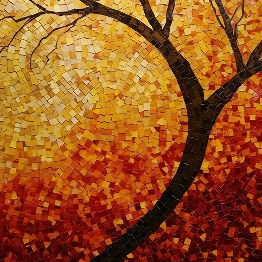 Autumn leaves forming a colorful mosaic - Image 3