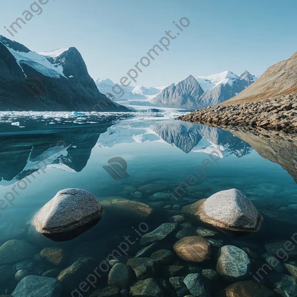 Reflection of a glacier in crystal-clear waters - Image 2