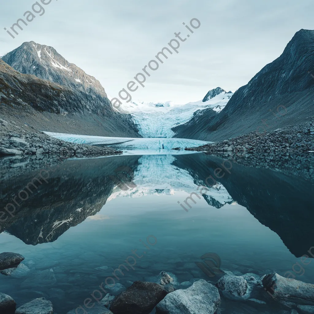 Reflection of a glacier in crystal-clear waters - Image 3