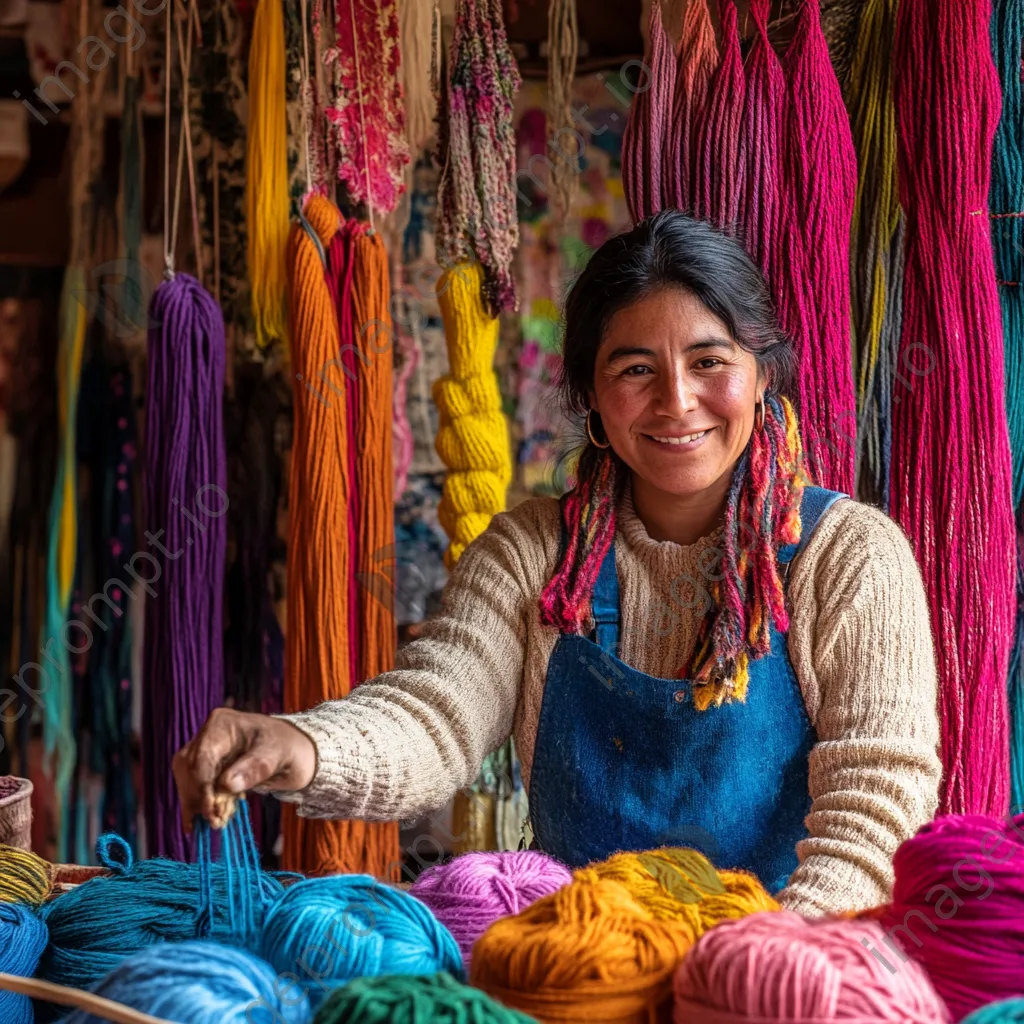 Artisan dyeing wool with natural ingredients in a rustic workshop - Image 4