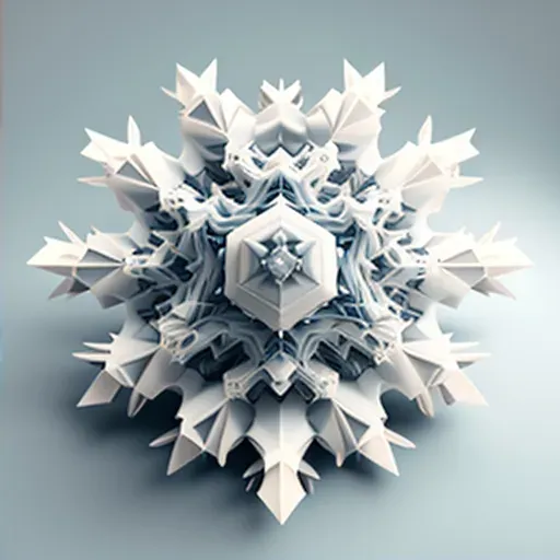 Micro Perspective of Snowflake with Geometric Patterns