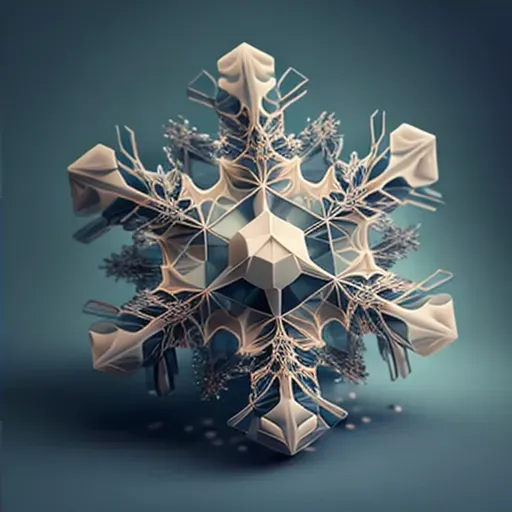 Micro perspective of snowflake with geometric patterns - Image 4