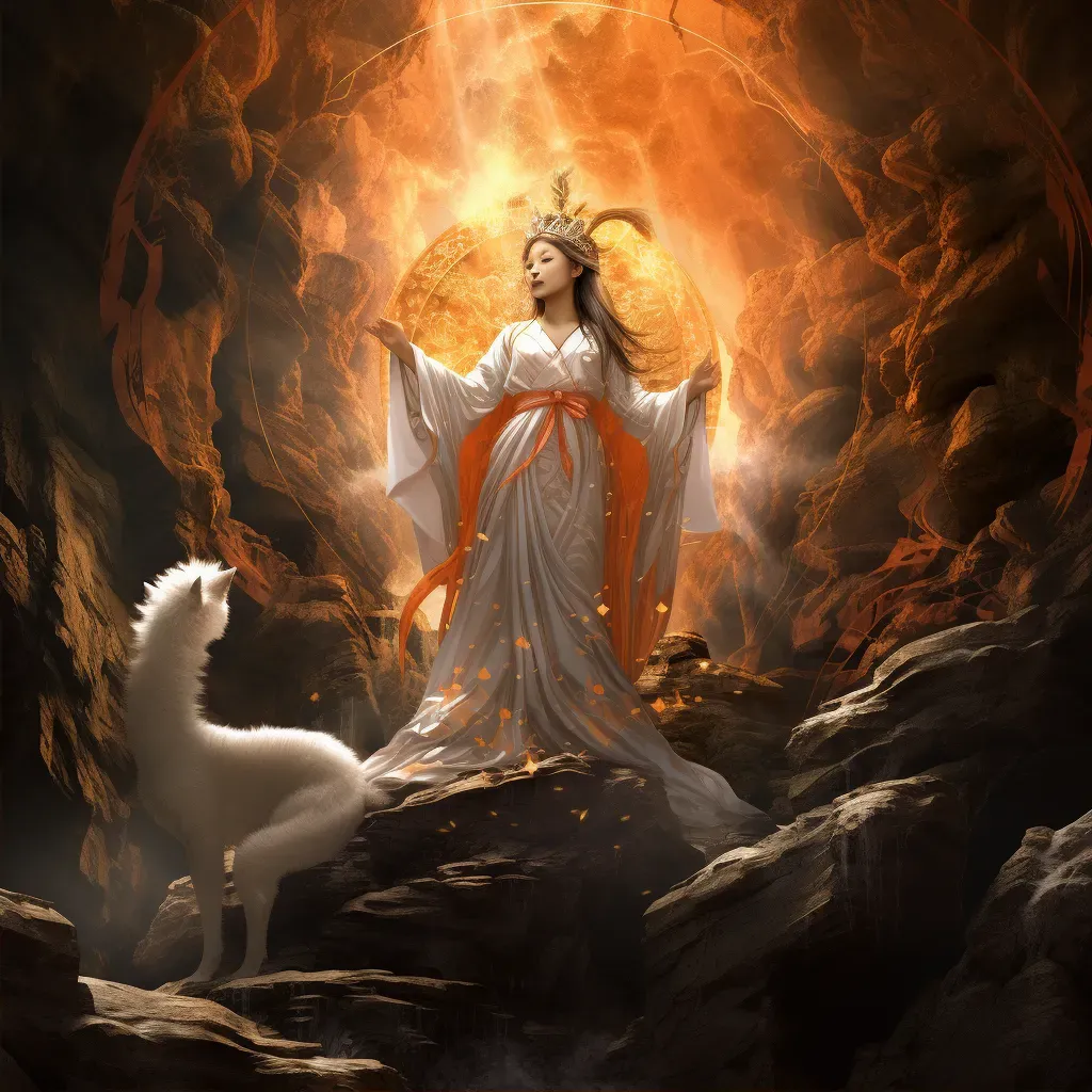 Image depicting the emergence of Amaterasu, the Japanese sun goddess, bringing light to the world - Image 2