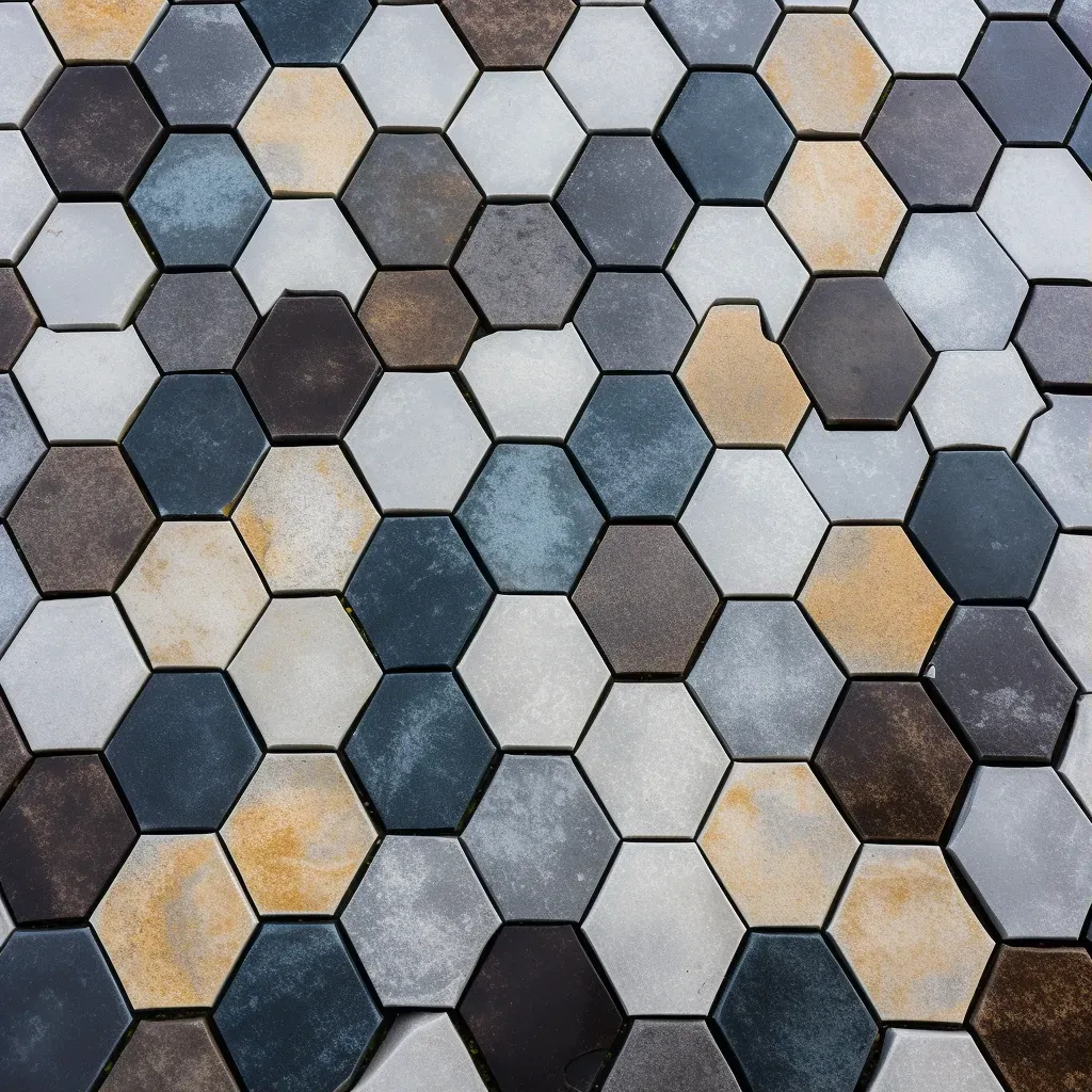 hexagon tiles mosaic photo - Image 1