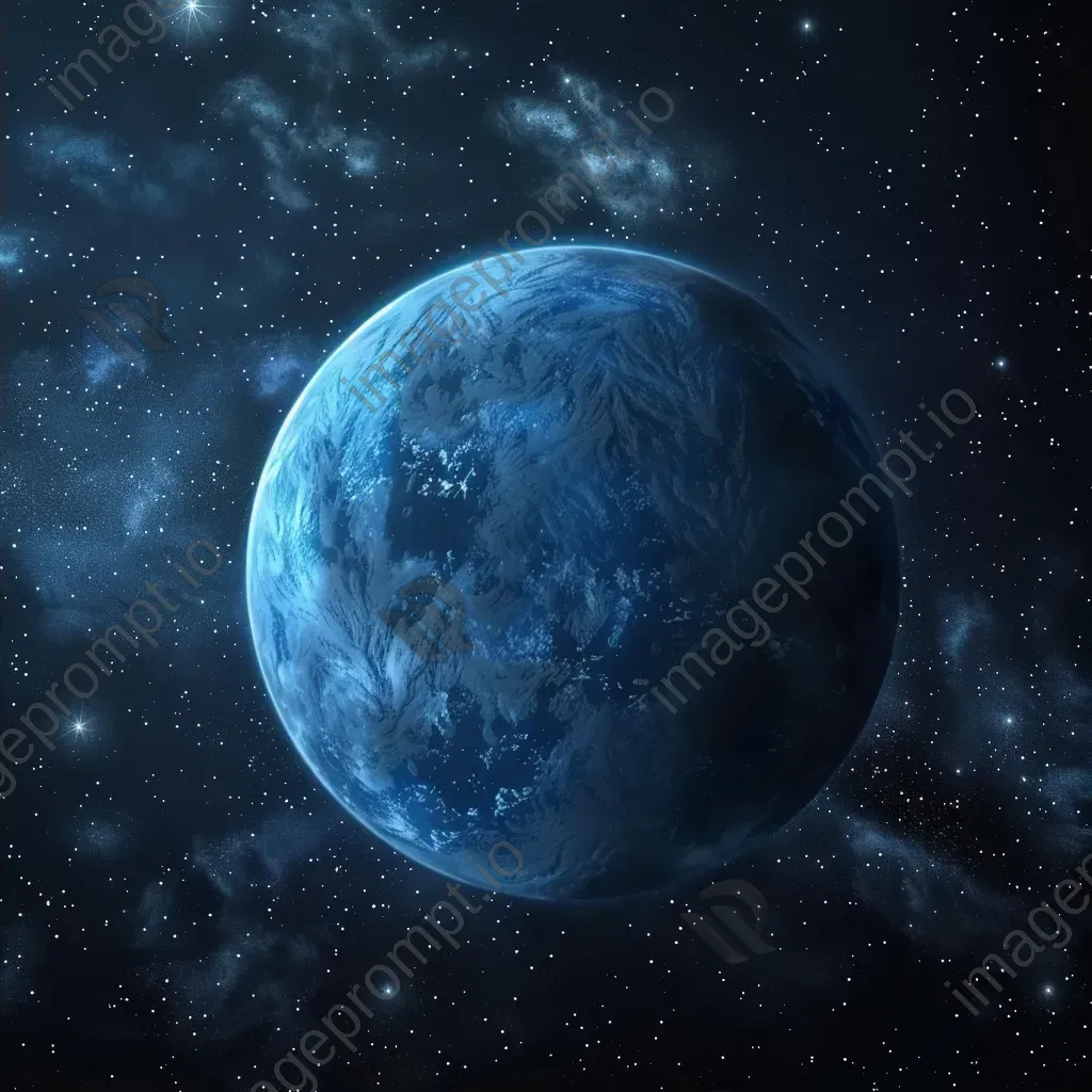 Blue exoplanet with mysterious atmosphere and distant stars - Image 2