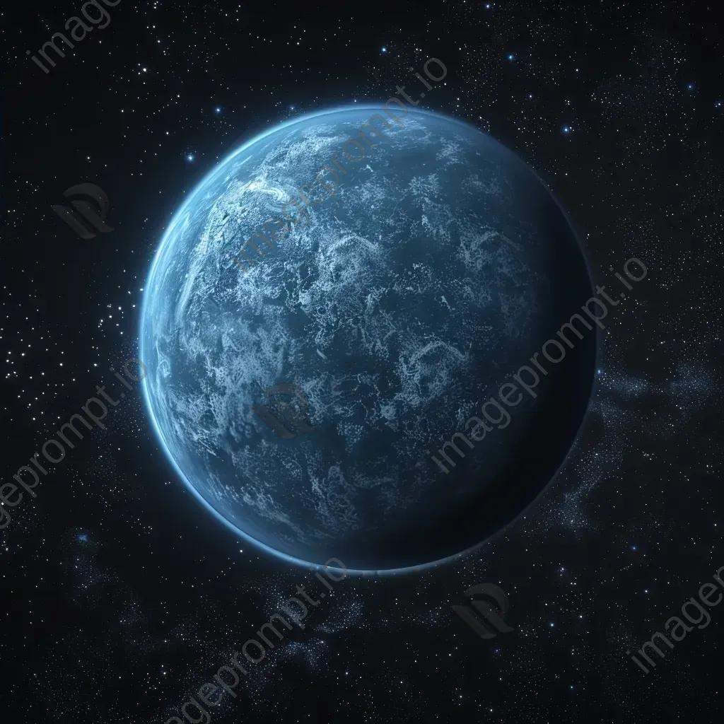 Blue exoplanet with mysterious atmosphere and distant stars - Image 4