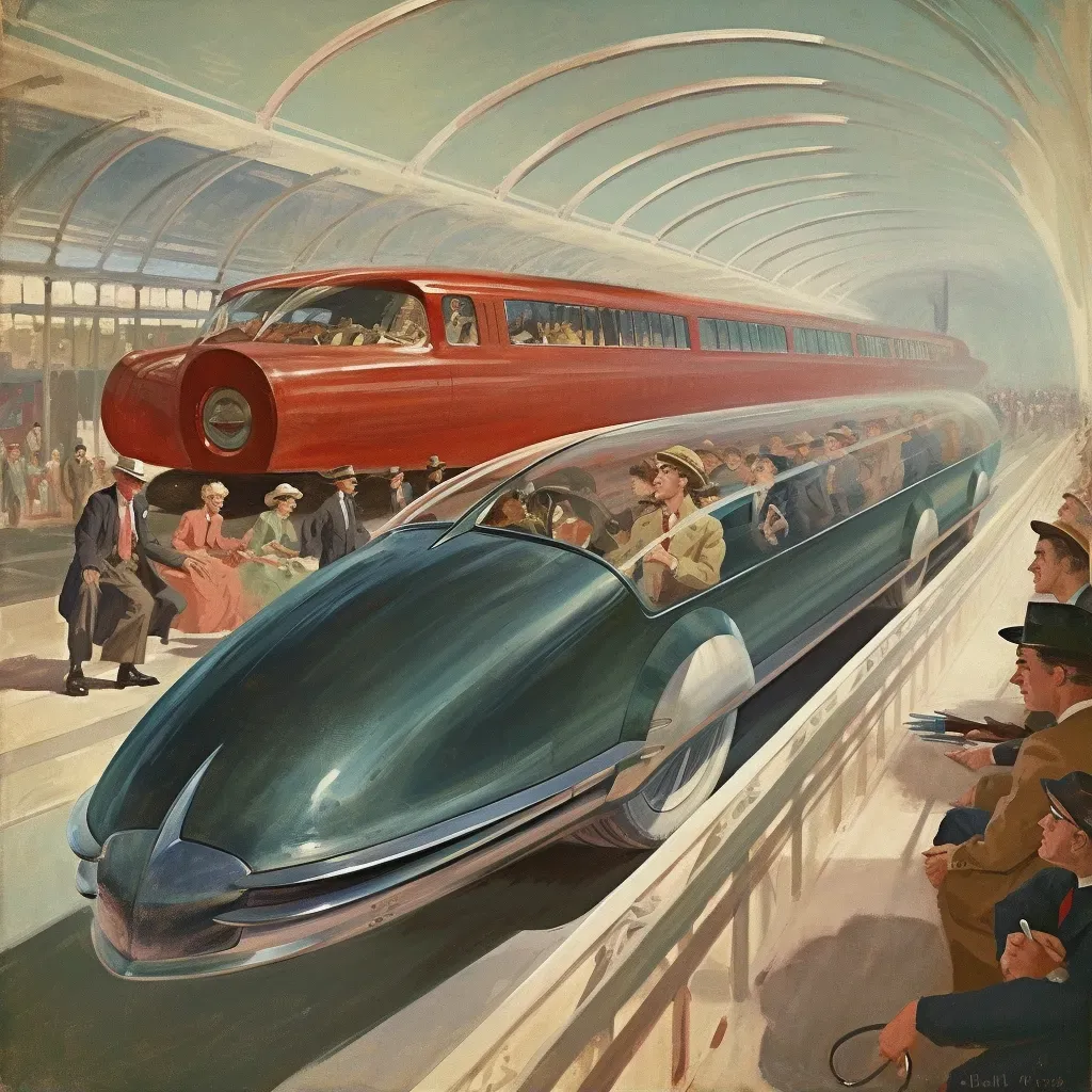 Futuristic transportation system with high-speed train - Image 1