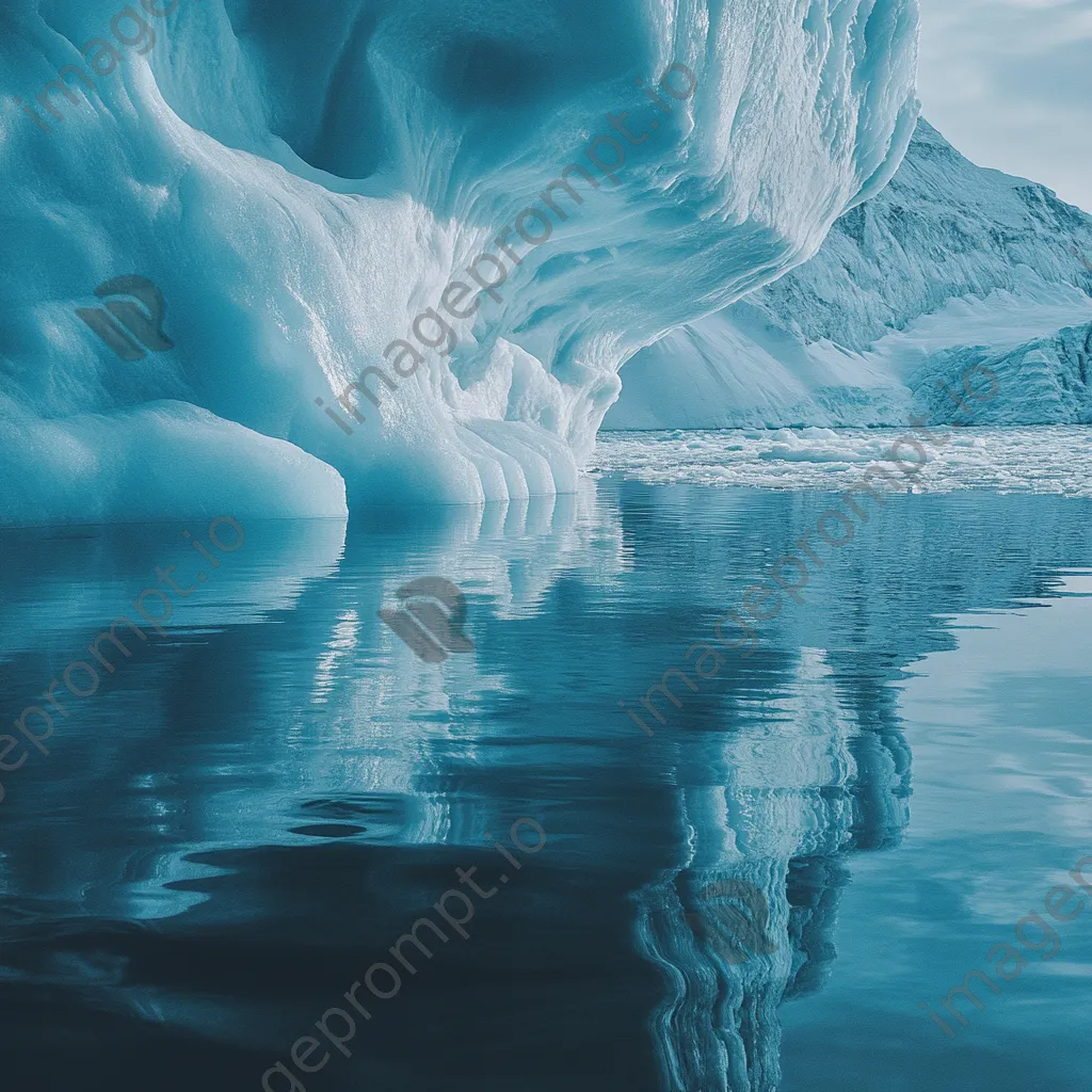 Glacier cave with flowing ice formations and deep blue shadows - Image 4