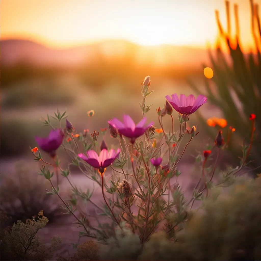 Desert Wildflower Bloom Sunset