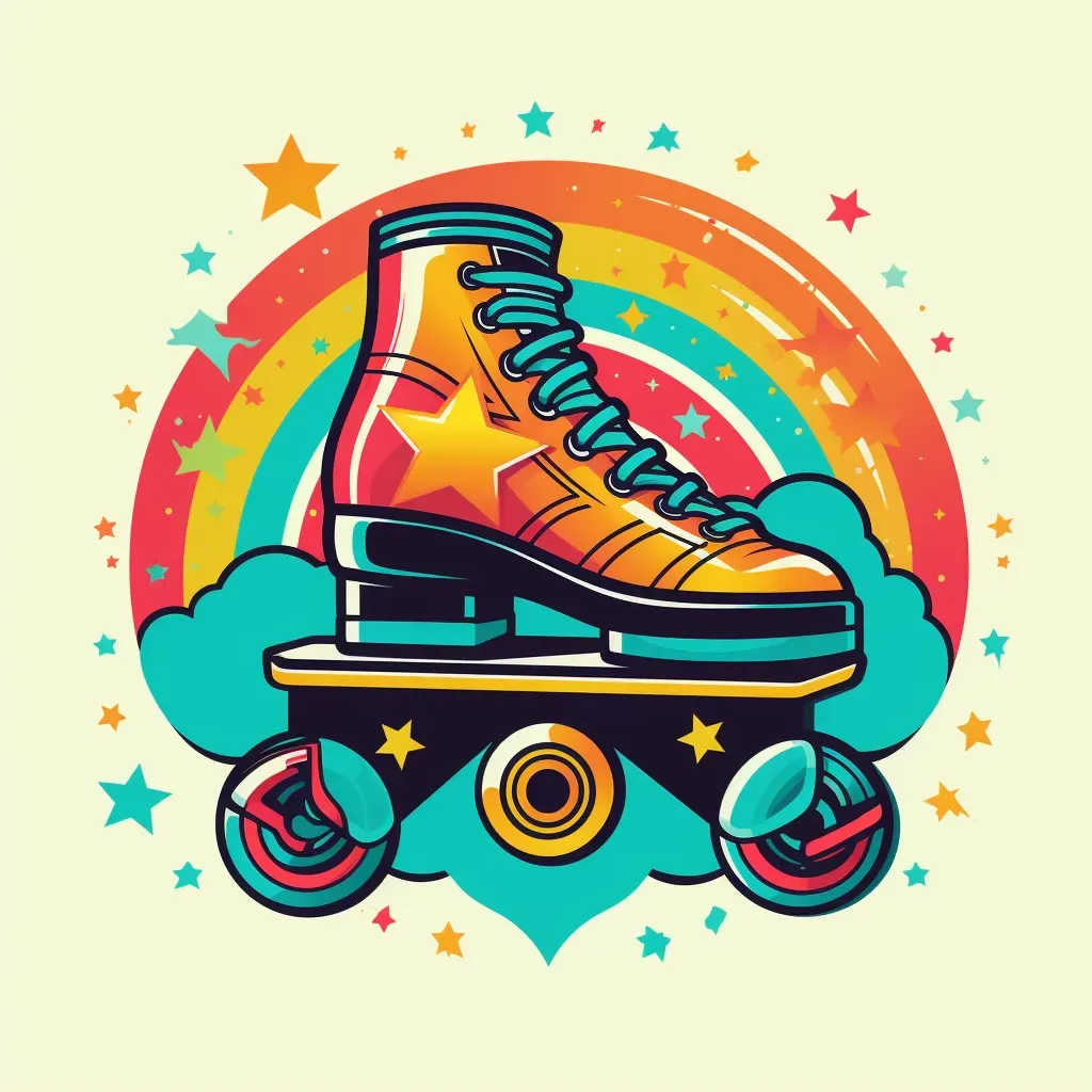 retro stylized roller skate logo - Image 2