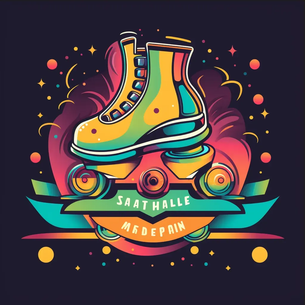 retro stylized roller skate logo - Image 3