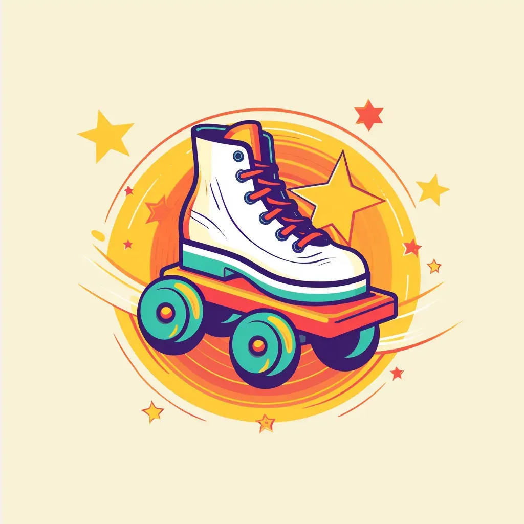 retro stylized roller skate logo - Image 4