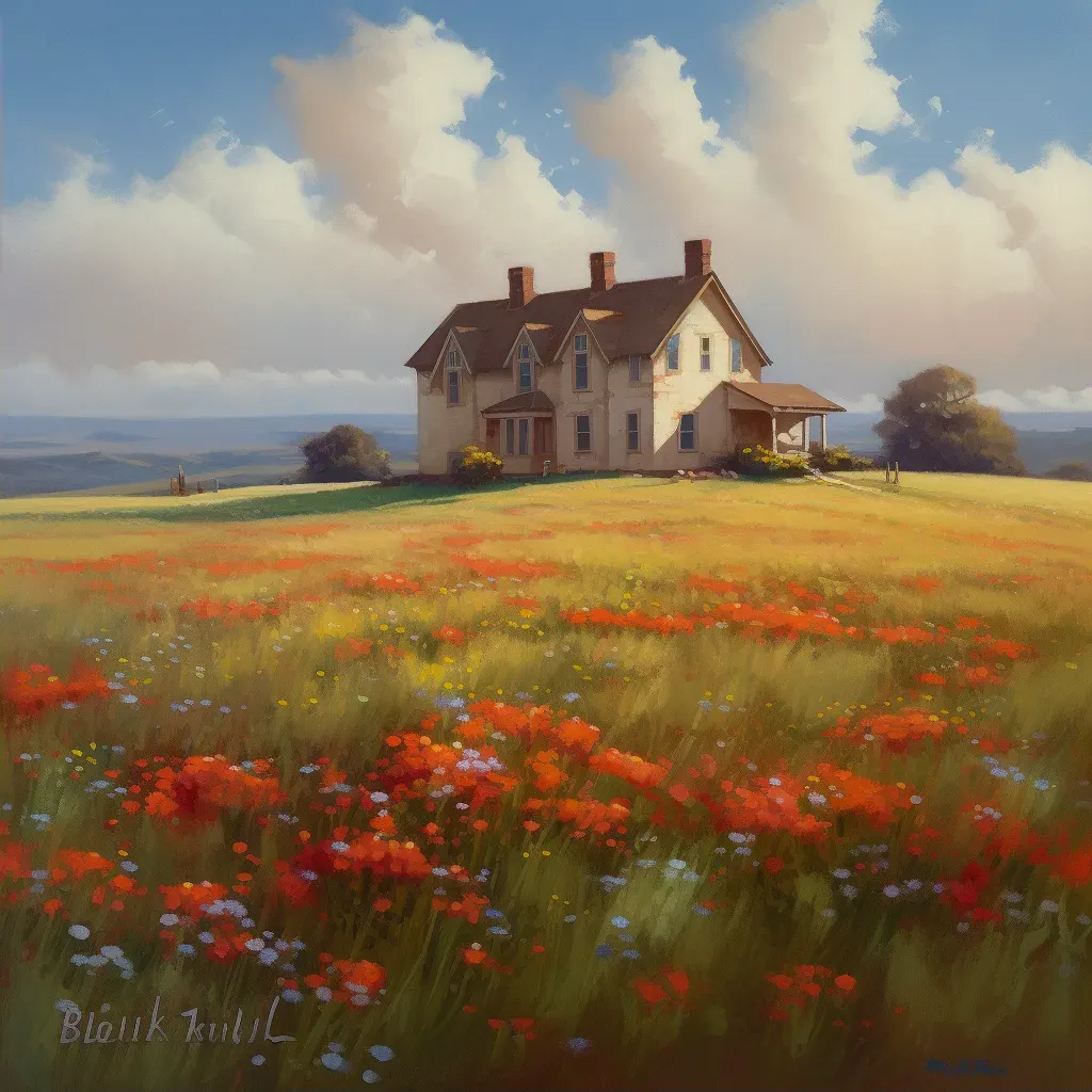 Serene traditional farmhouse with blooming wildflowers - Image 2