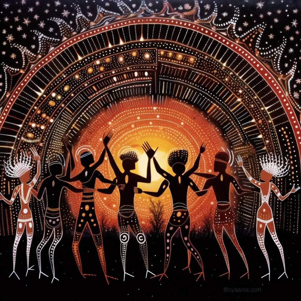 Aboriginal Corroboree dance under Australian night sky - Image 1