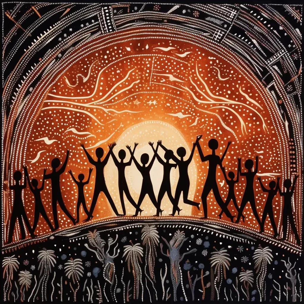 Aboriginal Corroboree dance under Australian night sky - Image 2