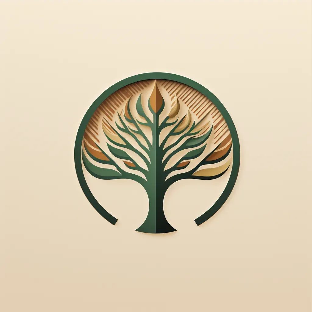 Nature-inspired logo design with tree icon in green and brown colors - Image 3