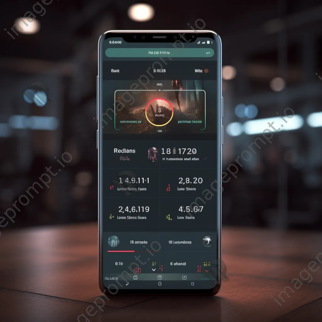 Close-up of a fitness app on smartphone with gym background - Image 3