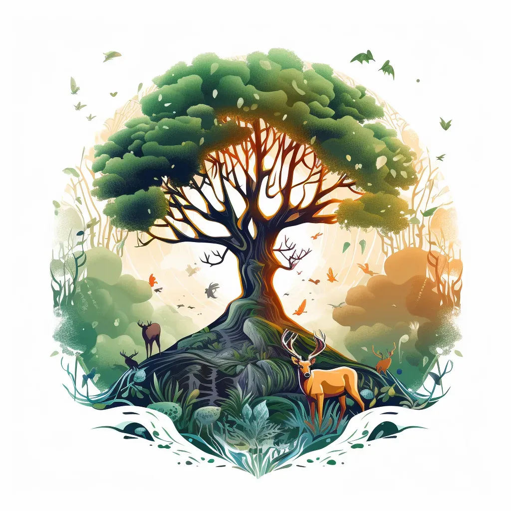 Mystical forest retreat emblem logo - Image 1