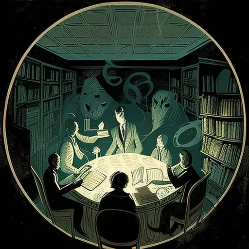 Midnight séance in an ancient candle-lit library - Image 3