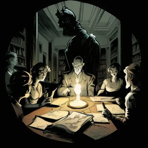 Midnight séance in an ancient candle-lit library - Image 4