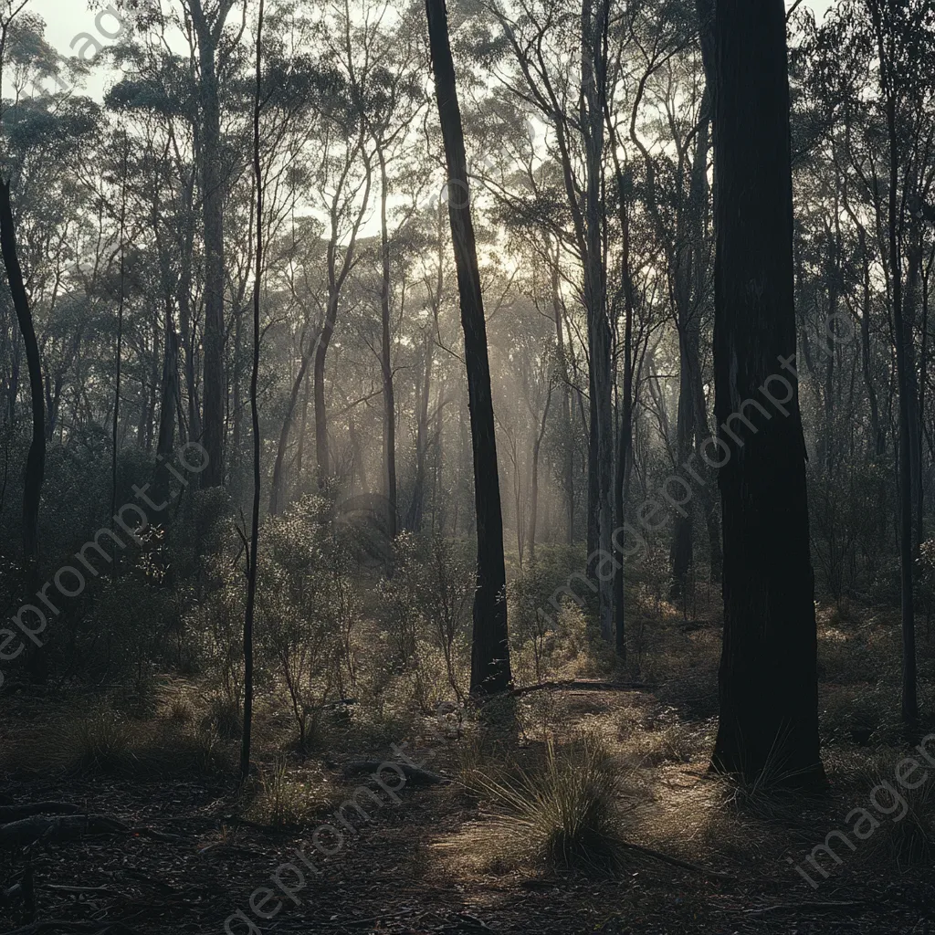 Soft morning light filtering through forest trees - Image 4