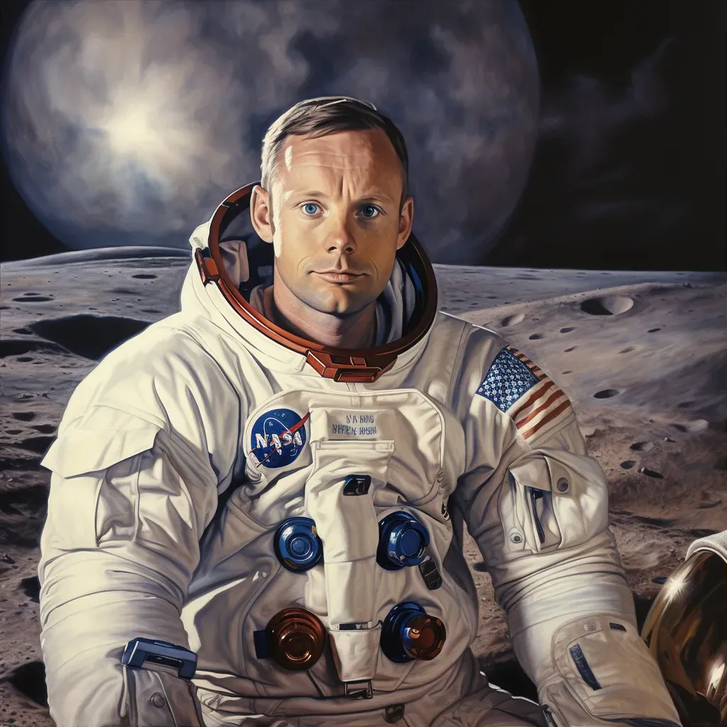 Astronaut on Moon with Earth in Background - Image 1