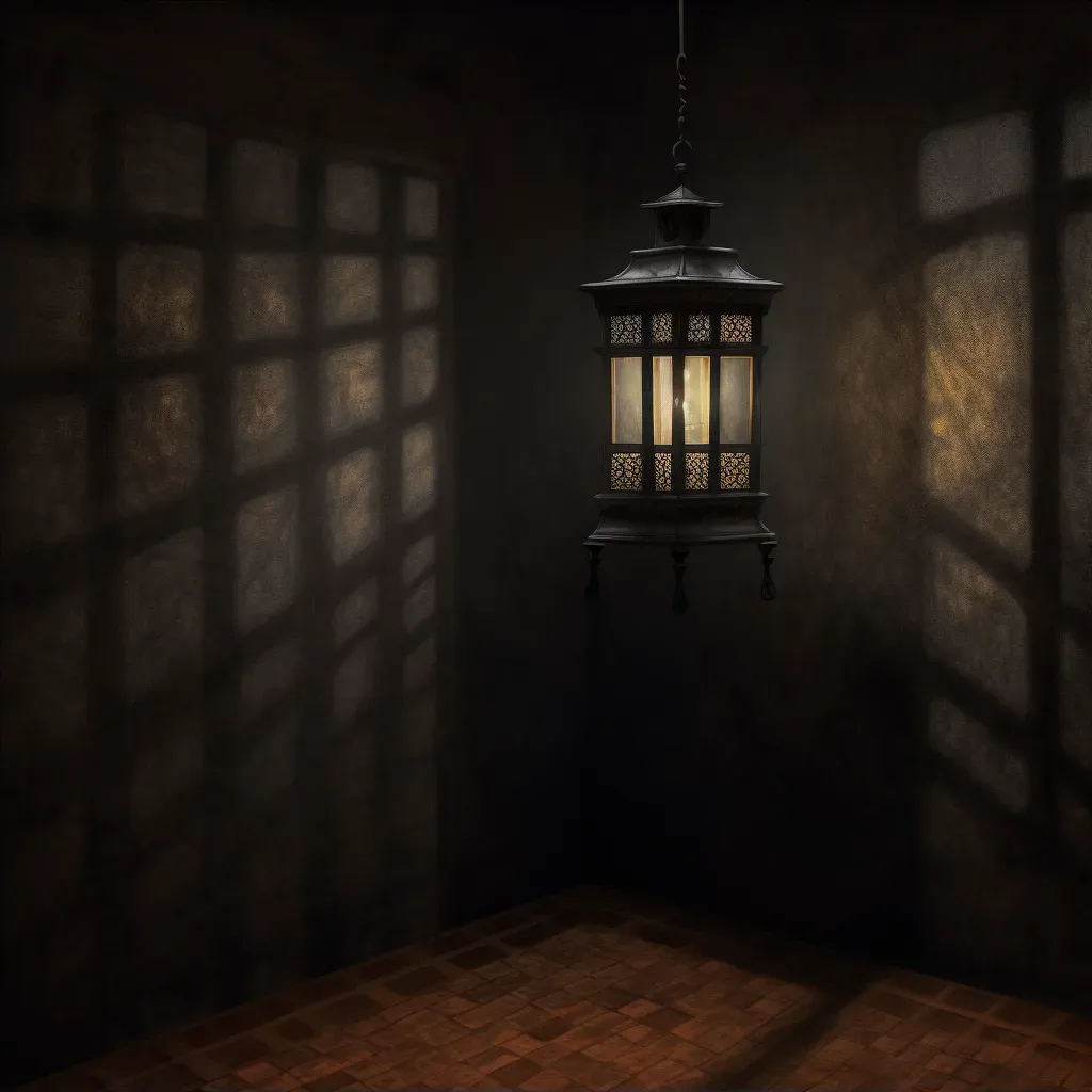 Image of a dark room lantern casting shadows - Image 2