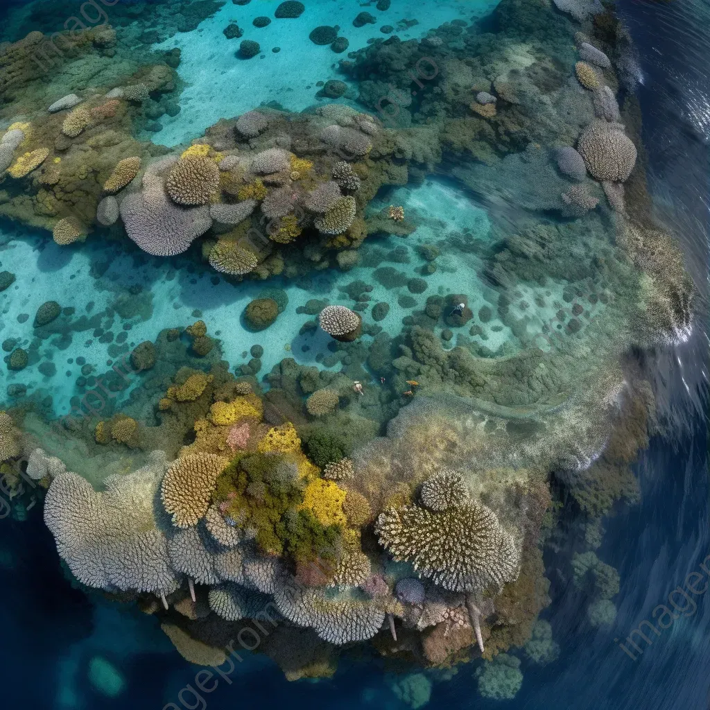 High-resolution satellite image of a coastal reef with coral formations, crystal clear waters, and diverse marine life. - Image 3