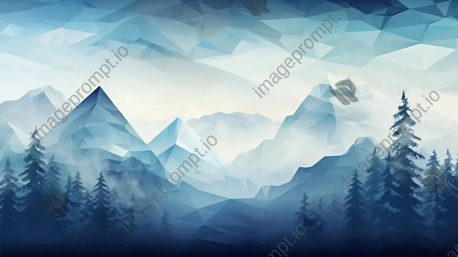 Polygonal depiction of a winter wilderness - Image 2