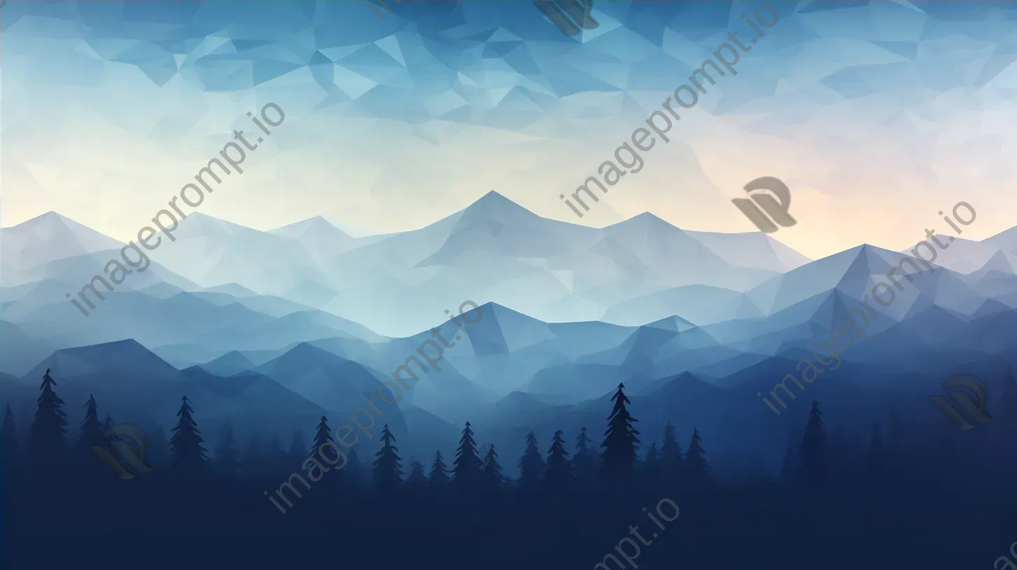 Polygonal depiction of a winter wilderness - Image 4