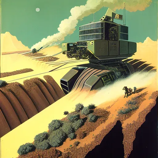 Illustration of a terraforming machine transforming a barren planet into a habitable world - Image 1